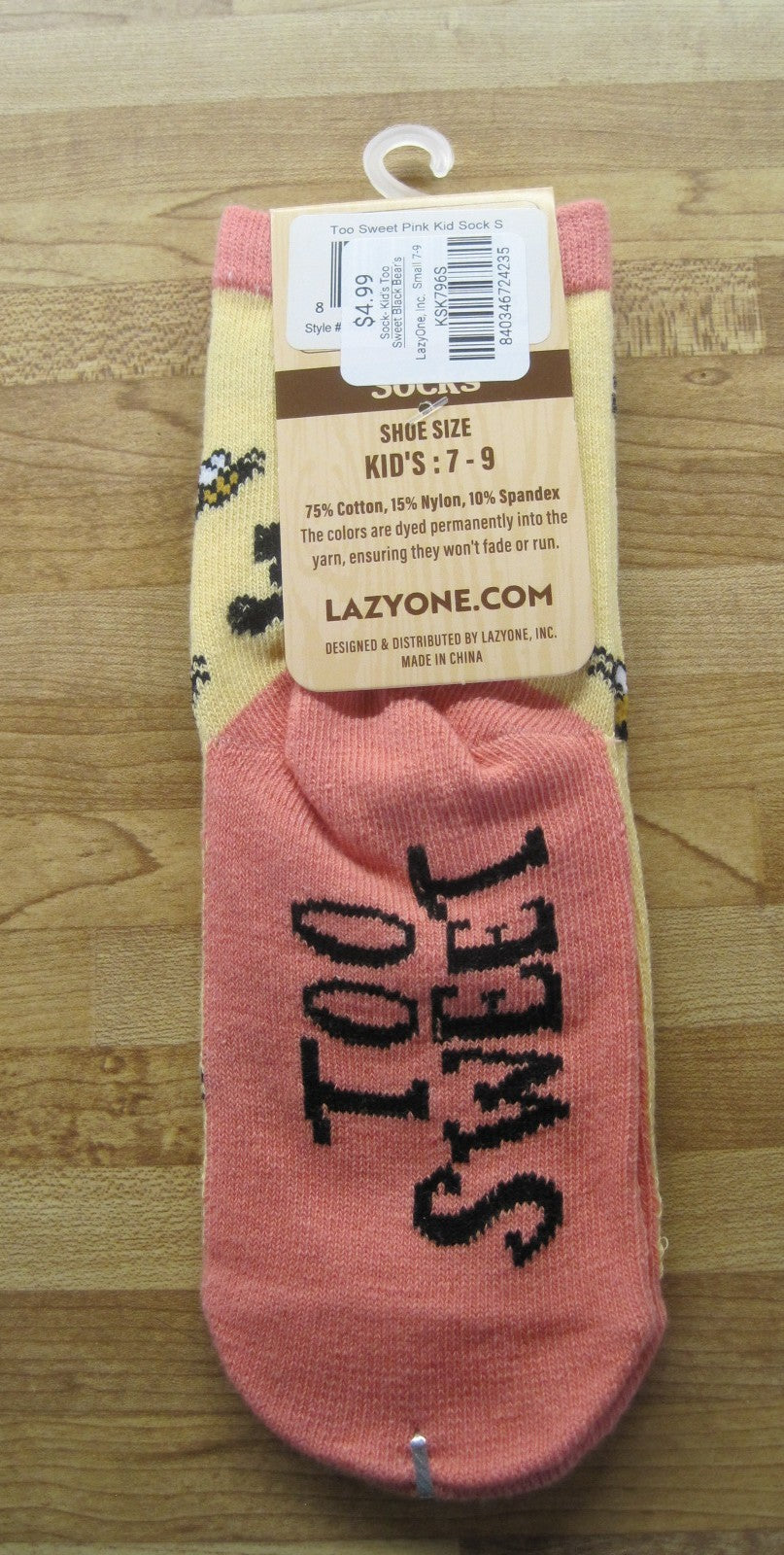 Sock- Infants Too Sweet Black Bear's