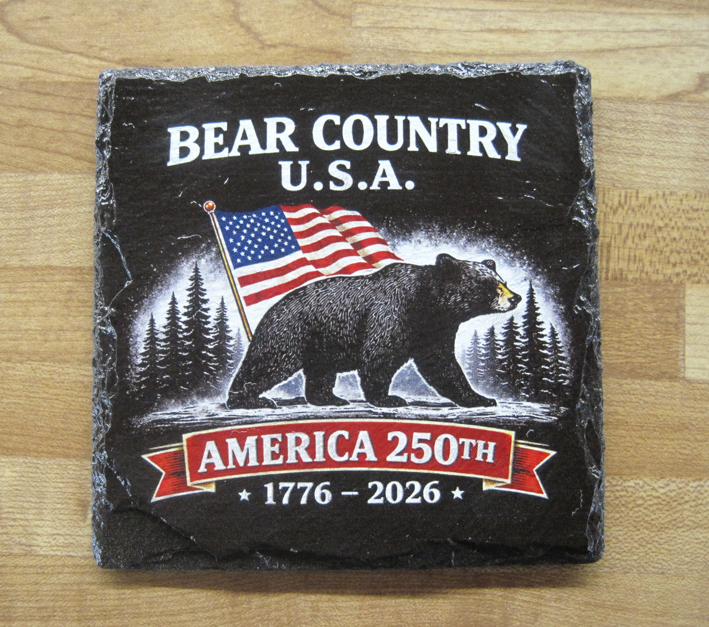 Coaster- Slate Black Bear Flag 250th
