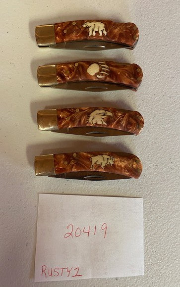 Knife-Small Folder Rusty Resin Single Blade