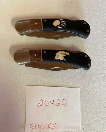 Knife-Medium Single Blade Black Wood