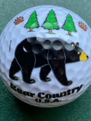 Golf Ball- Black Bear & 3 Pine Trees BCUSA