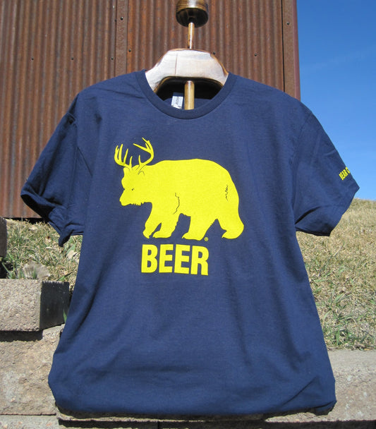 SALE Tee-Adult-"BEER" Bear w/Antlers