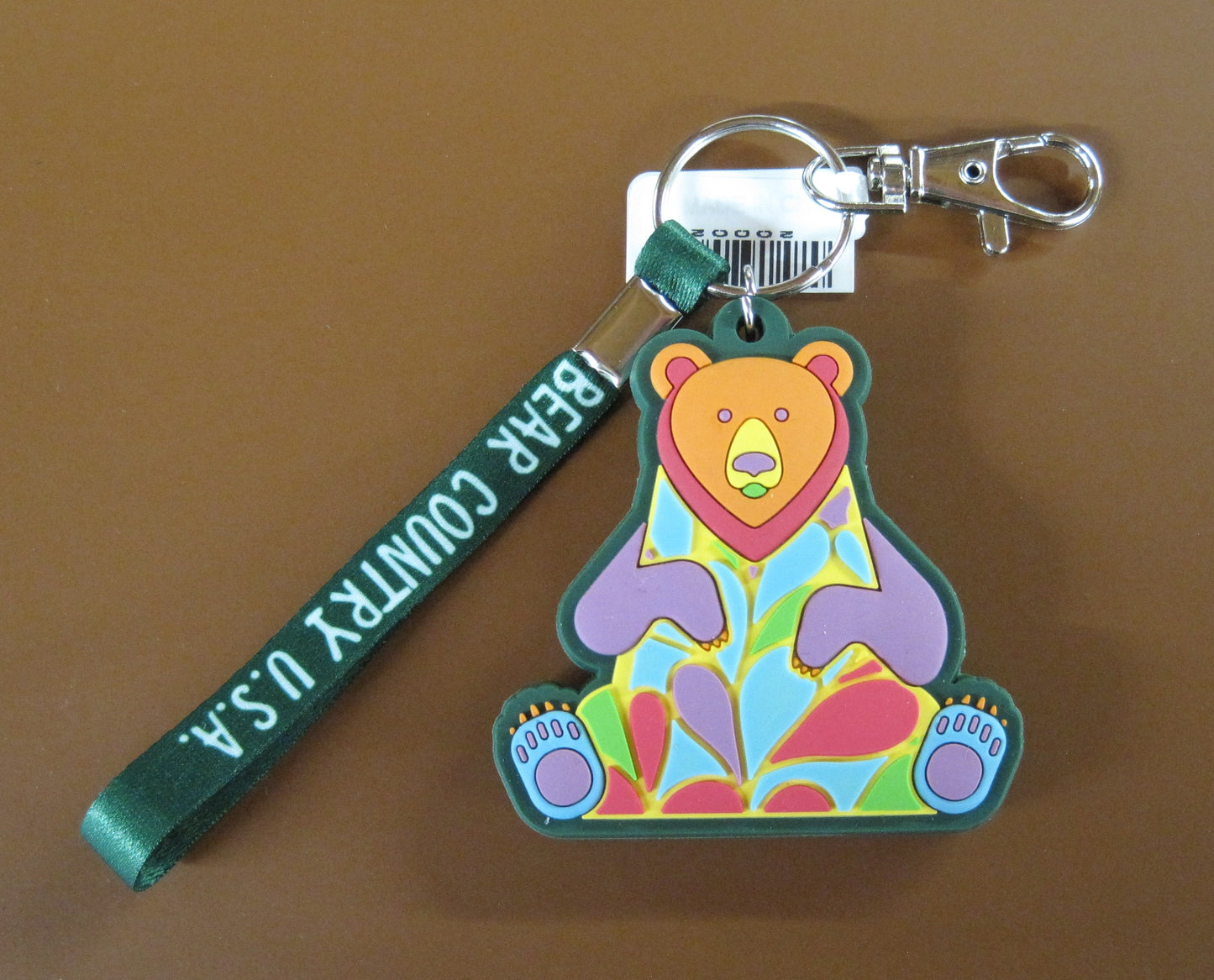 Key Chain, Bear PVC W/Strap & Hook