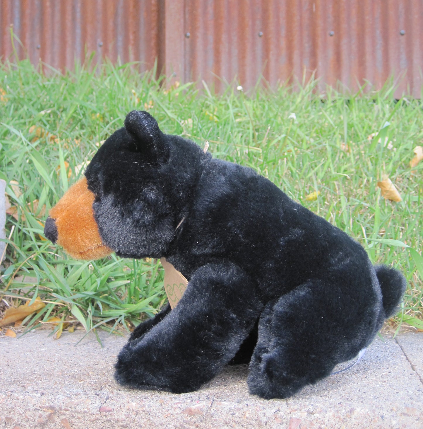 Plush- Black Bear Sitting, Eco Nation