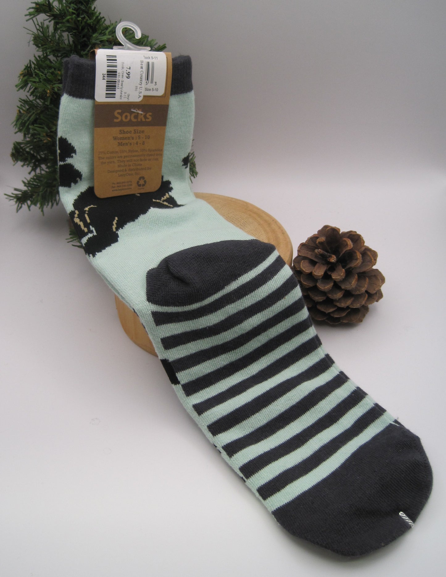 Sock, Crew Adult, Bearly Awake