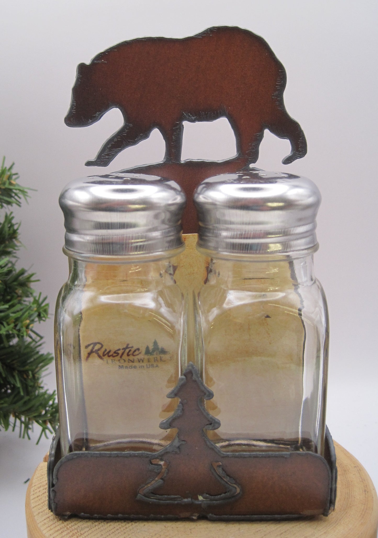 Salt & Pepper Holder- Black Bear Metal