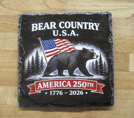 Coaster- Slate Black Bear Flag 250th