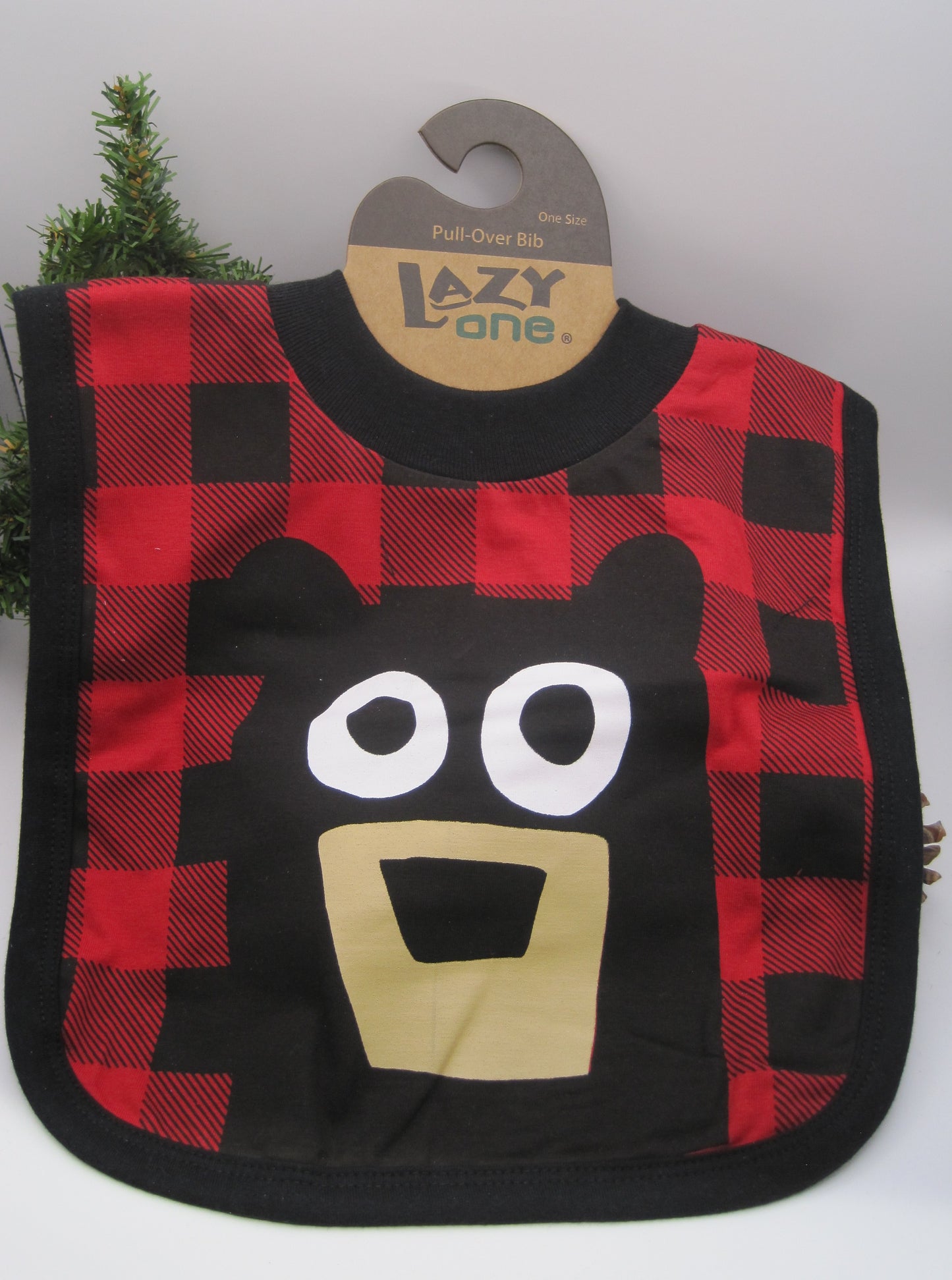 SALE Bib, Bear Plaid