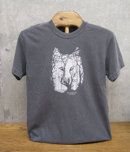 SALE-Tee - Adult, Wolf Head in Trees BHSD