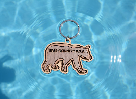 Keychain- Wood Bear Outline/BCUS