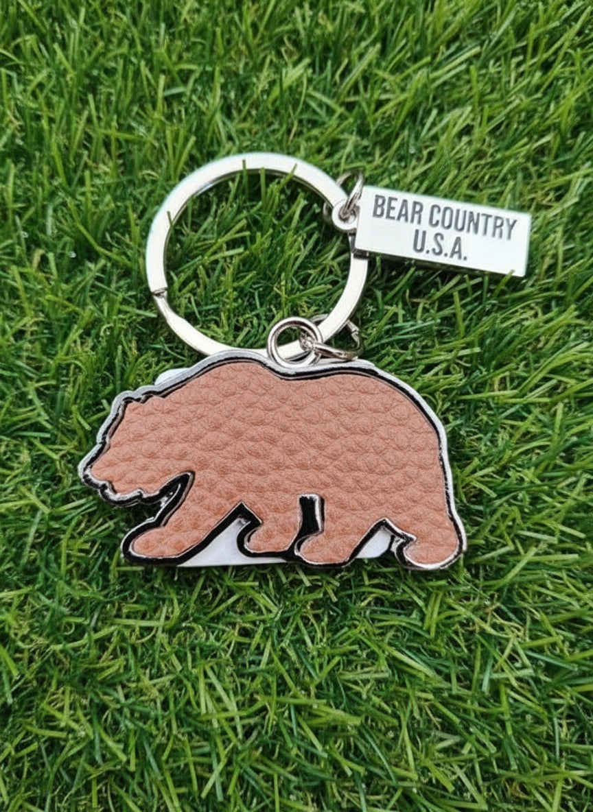 Keyring-Bear Leather Inlay/BCU